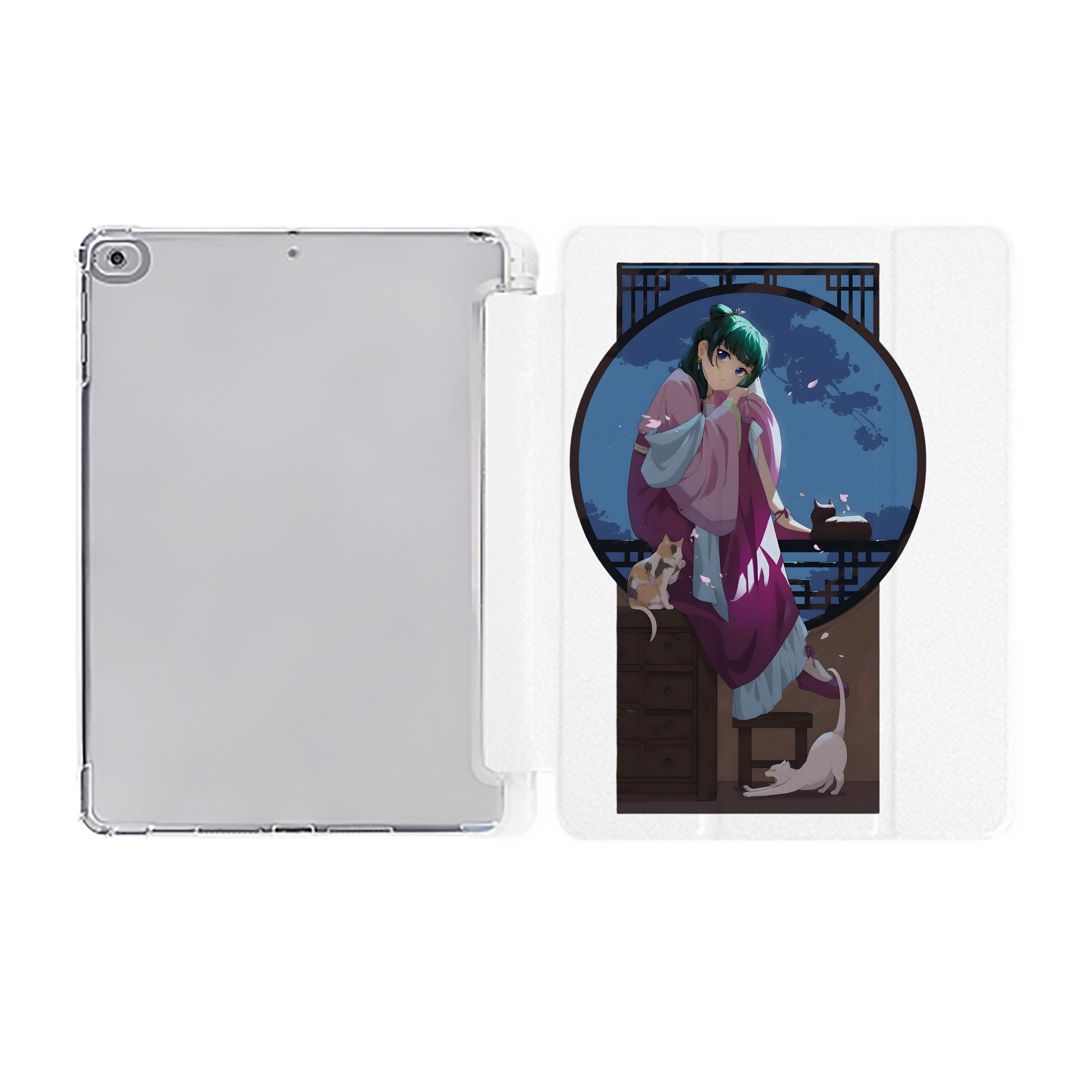 （画像用） 薬屋のひとりごと The Apothecary Diaries IPad ケース ペン収納付き 三つ折りスタンド PUレザー×シリコン 対応機種9.5/10.5/10.9インチ
